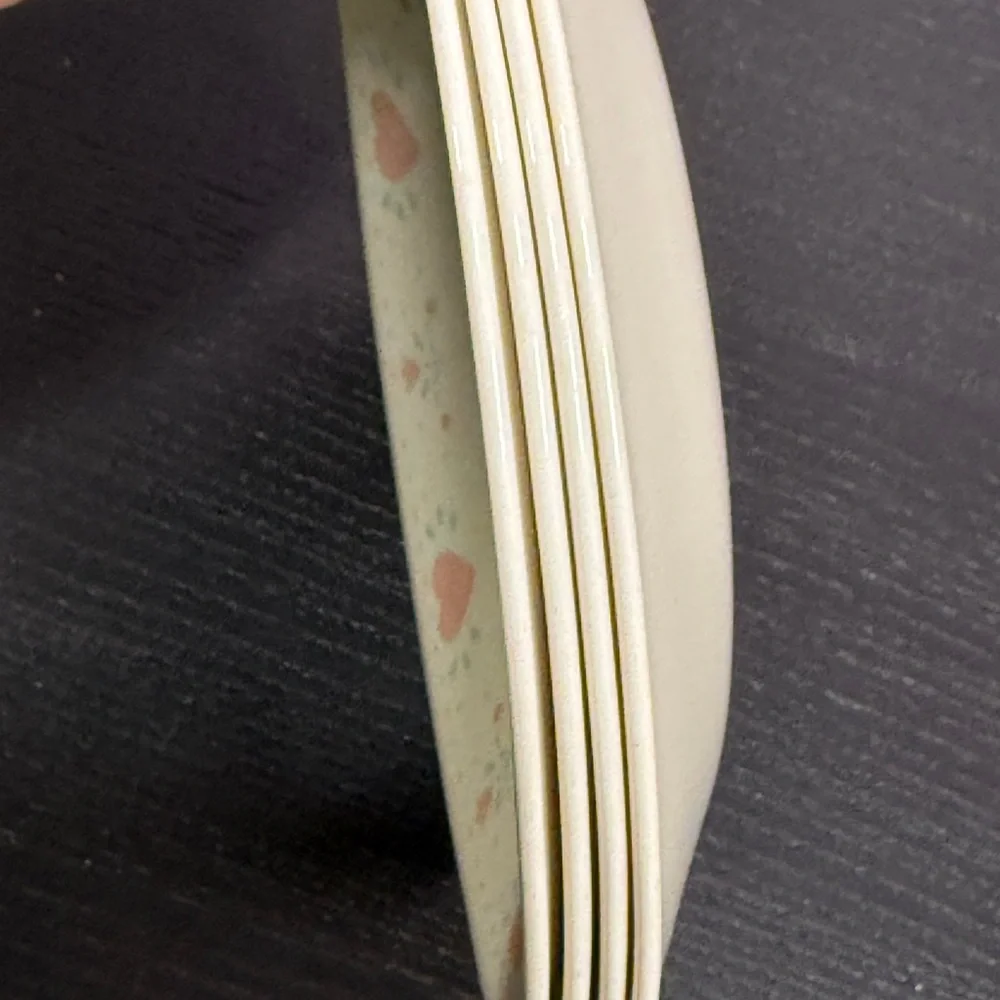 Corelle Forever Yours Pink and Blue Dinnerware Set with Heart Design set of 4